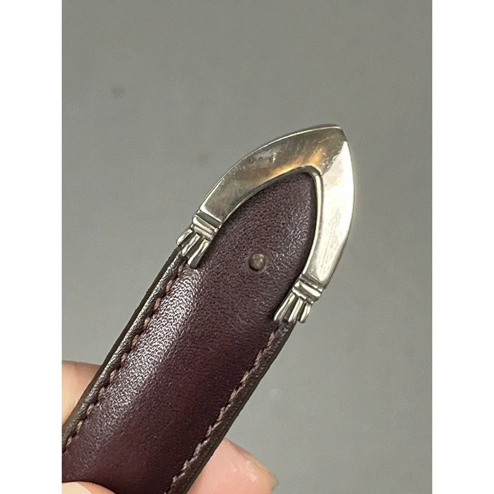 James Reid Santa Fe Sterling Silver 925 Buckle On Leather Brown Belt Size 38